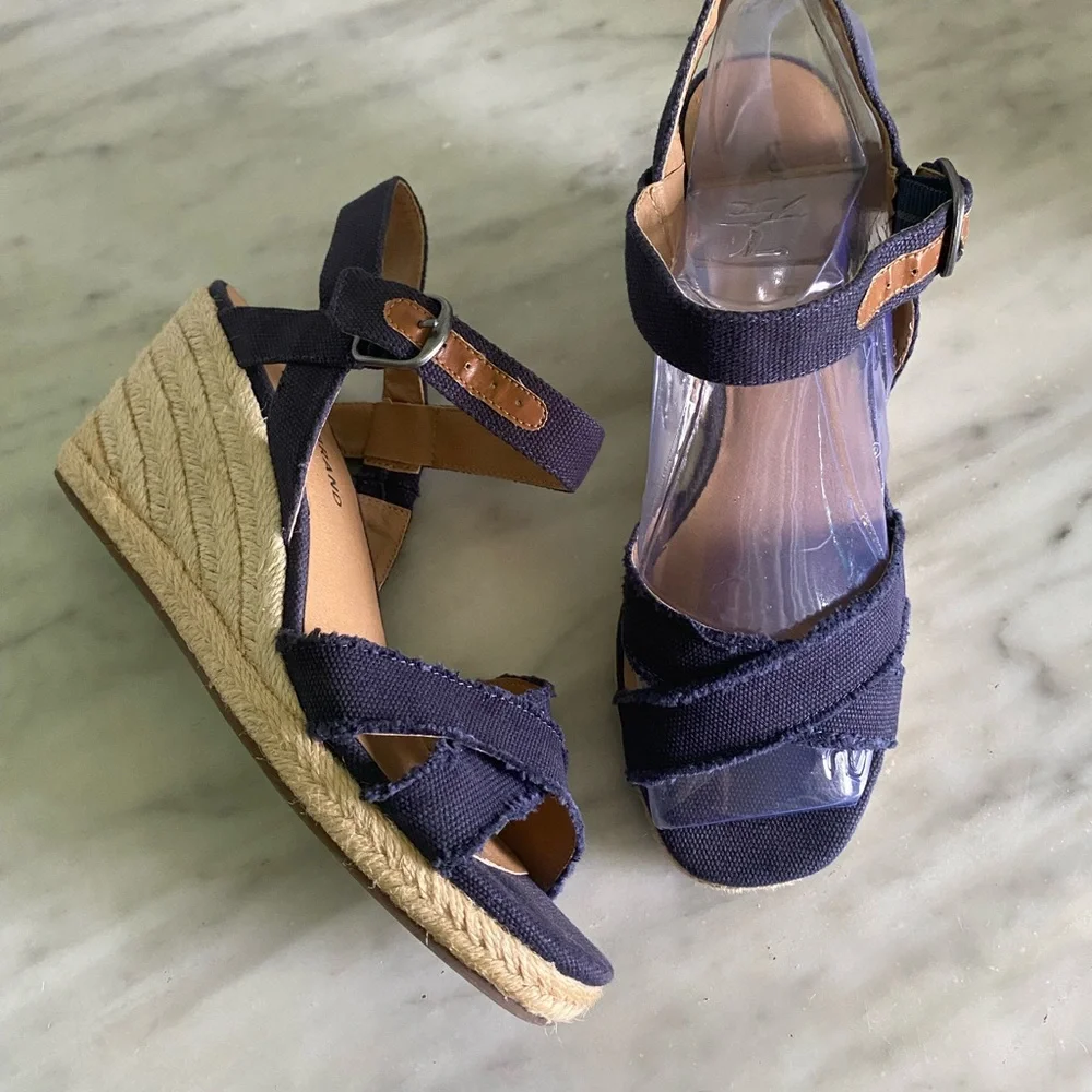 Lucky Brand Margaline Espadrille Navy Wedge